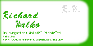 richard walko business card